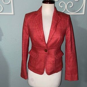 RARE J. Crew 100% Wool Scotland Herringbone Tweed Riding Blazer Sz 0